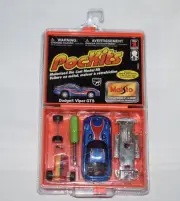Maisto Poc-Kits Blue Dodge Viper GTS 1/64 Pull-Back DieCast Car Kit #19159 ~ UT1