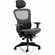 Dynamic KC0159 Stealth Ergo Posture Mesh Back Chair with Arms and Headrest - Bla