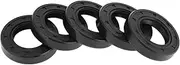 X AUTOHAUX Universal Oil Seal TC Double Lip W Steel Spring Seal Ring Rotary Shaft Seal 20x34x7mm High Pressure NBR Rubber Black 5 Pcs