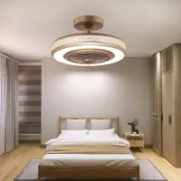 在飛比找樂天市場購物網優惠-康爾富 負離子風扇燈現代簡約餐廳吊扇燈輕奢家用臥室一體LED
