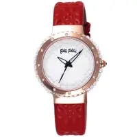 在飛比找PChome24h購物優惠-Folli Follie 海洋風情晶鑽時尚腕錶-玫瑰金框白x