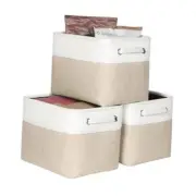 Foldable Storage Bin Collapsible Basket Cube Storage 12" x 10" x 9.5" Beige