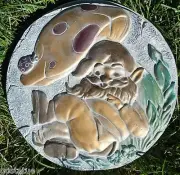 Sleepy gnome stepping stone mold plaster concrete cement moud 11" x 1.25" thick