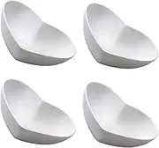 UTHCLO 4pcs Heart Shaped Ceramic Bowls Irregular Pudding Dessert Serving Bowls for Appetizers Fruits Snacks Cute Tableware for Home Use Entertaining