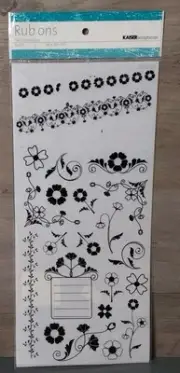 Kaisercraft Scrapbooking Rub On Transfers Florals Borders Crafting Partial Use