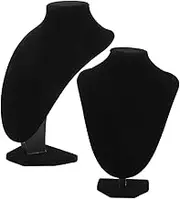 2pcs Necklace Display Stand Elegant Mannequin Bust Jewelry Holder Stylish Velvet Organizer for Necklaces Bracelets and Bangles Modern Jewelry Storage for Retail and Personal Use