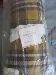 Pottery Barn Benjamin plaid throw 50 60 acrylic New w tag