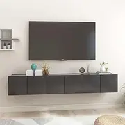 Wall Mounted Floating TV Stand Entertainment Center, Grey Cabinet Unit for Living Room, Media Storage Console