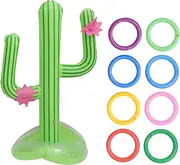WHAMVOX 1 Set Inflatable Cactus Ring Toss Game Beach Durable Cactus Plaything for Outdoor Fun for Parties Lakes and Swimming Pools