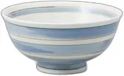 Aibori Bi-Color Line Soup Bowl (Blue) [ 4.6 x 4.6 x 2.2 inches (11.7 x 11.7 x 5.6 cm) | Rice Bowl, Reinforced Porcelain, Setomonohonpo