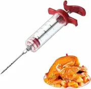 Turkey Injector -Marinade Injectors for Meats with Cleaning Brush, BBQ Grill Marinade Injector with Black Oil Brush, Easy to Use and Clean