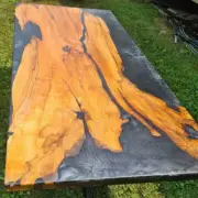 36"x60" Epoxy Table Dining Table Top Live Edge Walnut Wood Furniture Hotel Decor