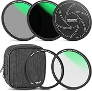 NEEWER 77mm 5-in-1 Magnetic Lens Filter Kit, Includes Neutral Density ND1000+MCUV+CPL+Adapter Ring+Filter Cap with 42-Layer Coating/Ultra Slim/Scratch Resistant HD Optical Glass&Water-Resistant Pouch