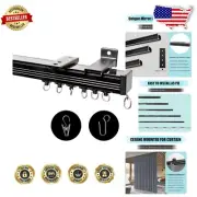 Versatile Heavy-Duty Ceiling Curtain Track - Complete with Roller Hooks & Clips