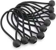 10pack Bungee Balls Exercise Fitness Trampoline Elastic Rope，Trampoline Ropes ，Black Bungee Cord for Canopy Tarp