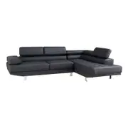 Foret 4 Seater Sofa ,L Shape Lounge black Couch