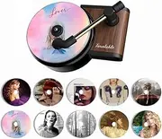 Car Record Player Taylor Air Freshener, 1pcs Car Vent Clip Air Diffuser with 12pcs Refill Pads Aromatherapy Tablets Freshener, Accessories For Music Fans Gifts