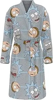 SUPER PLUSH Full-Length Long Sleeve Fleece Wrap Robe with Head toss design, One size Fits all, Rick and Morty Toss, One size