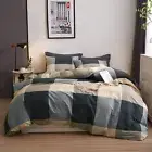 VM VOUGEMARKET Plaid Duvet Cover King,Black Gray Checkered Bedding Set with Z...
