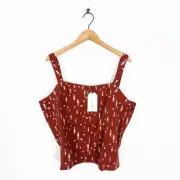 Seasalt Rowboat Vest Organic Cotton 50's Fish Sunbaked Rust Size 22 NEW