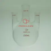 Lab Straight 3 Necks Round Bottom Flask 250mL,Center 24/40,Sides 14/20