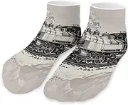 [QMNVBDS] Country Railway Train Socks Ankle Length Socks Casual Short Socks for Women Men Low Cut Sports Socks Running Socks No Show Socks Ankle Socks Athletic Socks Workout Socks, Style, One Size