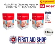 Alcohol-Free Cleansing Wipes 3x Box/100 - First Aid Supplies