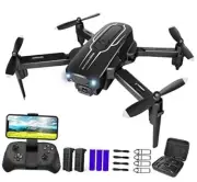 Drone with Camera for Adults Kids - 1080P HD FPV Camera Drones with Mini Black