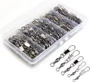 200PCS Barrel Snap Swivel Fishing Accessories, Premium Fishing Gear Equipment wi
