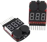 KICHOUSE 2pcs Auto Battery Voltage Tester Volt Tester for Car Circuit Real Display Low Voltage Alarm Safety for 18s Lithium Batteries