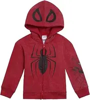[Marvel] Spider-Man Fleece Matching Family Zip Up Cosplay Hoodie Toddler to Adult Sizes (2T - 2XL), Dark Red, Spiderman, Boys, 3 Years