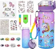 Topbosir Decorate Your Own Unicorn Water Bottle Craft Kit, 600ml, Age 6-12, Non-Foldable