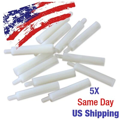 Nylon M3 30+6mm Hex Standoff Spacer White Plastic Screw Threaded Pillar 5PCS