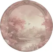 4Pcs Glass Strong Refrigerator Magnets, Round Fridge Magnets Retro Peach Flowers Printed for Kitchen Office Home Cabinet Decoration