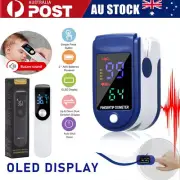 Fingertip Pulse Oximeter LCD + Digital Infrared Forehead Thermometer Adult Kids