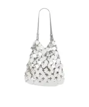 Paco Rabanne Sequinned Open Top Large Shoulder Bag One size White