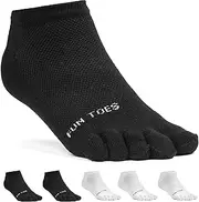 [FUN TOES] Women's Cotton Toe Socks-Barefoot Running- Breathable- 6 Pairs Pack-Size 9-11 Lightweight