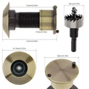 Home Security HD Optical Glass 220 Degree Wide Angle Door Viewer Drill Bit Set