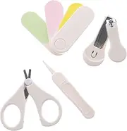 VICASKY Nail Cutter Set for Newborn Baby Nail Care Kit Scissors Tweezer File Safe for Infants