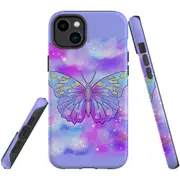 For iPhone 14 Plus Case Tough Protective Cover, Enchanted Butterfly