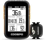 CooSpo Cycling GPS Computer Bike Speedometer Wireless Bike Computer Bicycle Odometer ANT+ Bluetooth5.0 Compatibility IP67 Waterproof 2.3 inch HD Screen Multifunctional Compatible with CoospoRide APP