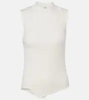 [Toteme] Toteme Ribbed-knit asymmetric top AU 14 white