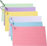 Gatuida 1set Flash Cards Binder Blank Index Cards for Studying for Pre Punched Portable Memo Notebook