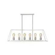Oriel Lighting Southport.100 6-Light 100cm Urban Retro Pendant Light - Brushed Chrome 100cm