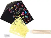 HONMEET 1 Set DIY Scratch Paper for Black Scratch Off for Creative Activities Birthday and School Projects