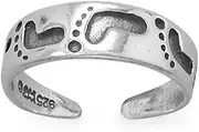 [JewelryWeb] 925 Sterling Silver Footprints in The Sand toe ring Oxidized Will Complete Your Seaside Look 16