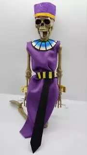 Spooky Village Dress Up Hanging Skeleton Posable Egypt Man Costume Halloween 16"