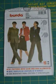 Burda #8301 sewing pattern, womens jacket, size 10-22