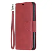 For Xiaomi Redmi Note 8 Retro Lambskin Texture Pure Color Horizontal Flip PU Leather Case with Holder & Card Slots & Wallet & Lanyard(Red)