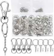 120PCS Swivel Snap Hook with Key Chain Rings Set- 30PCS Swivel Lobster Clasp...